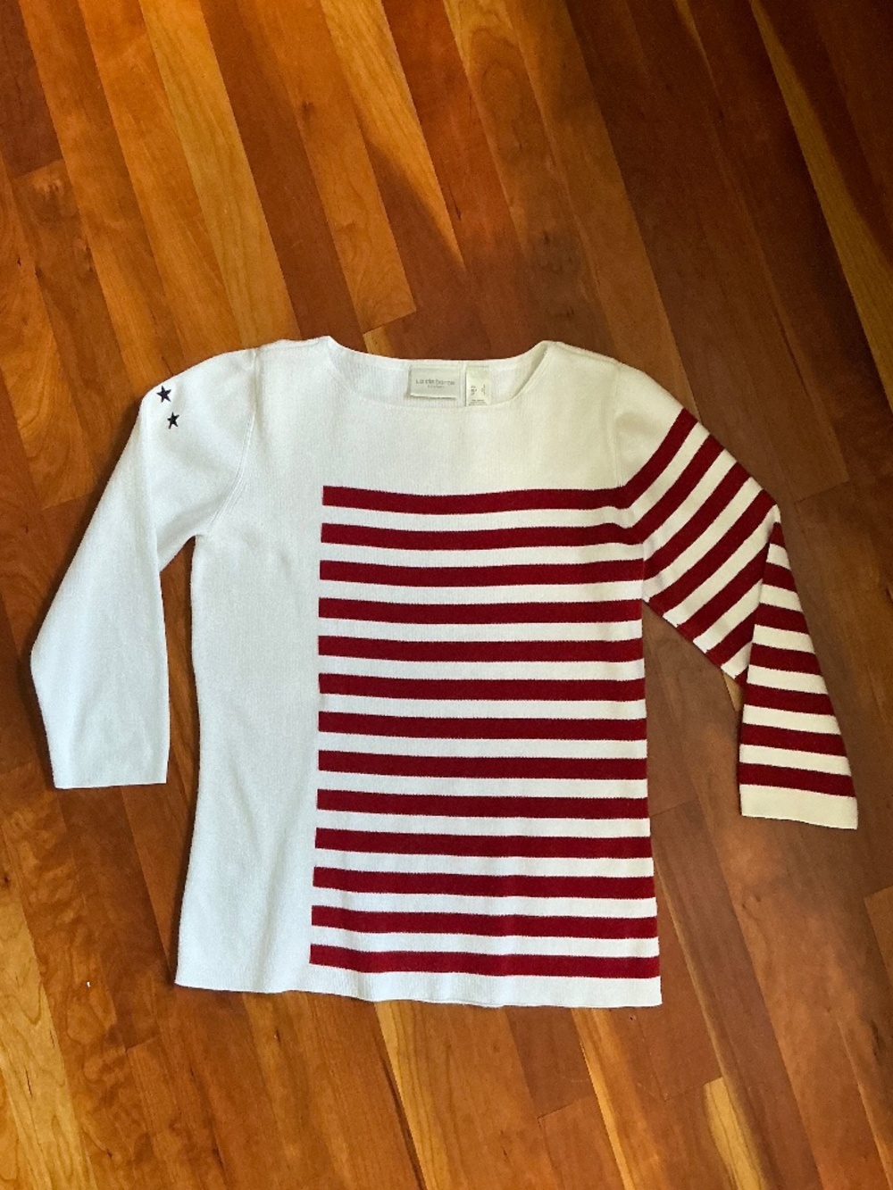 Vintage Liz Claiborne Flag Sweater Cotton Stars & Stripes USA July 4th Attire!